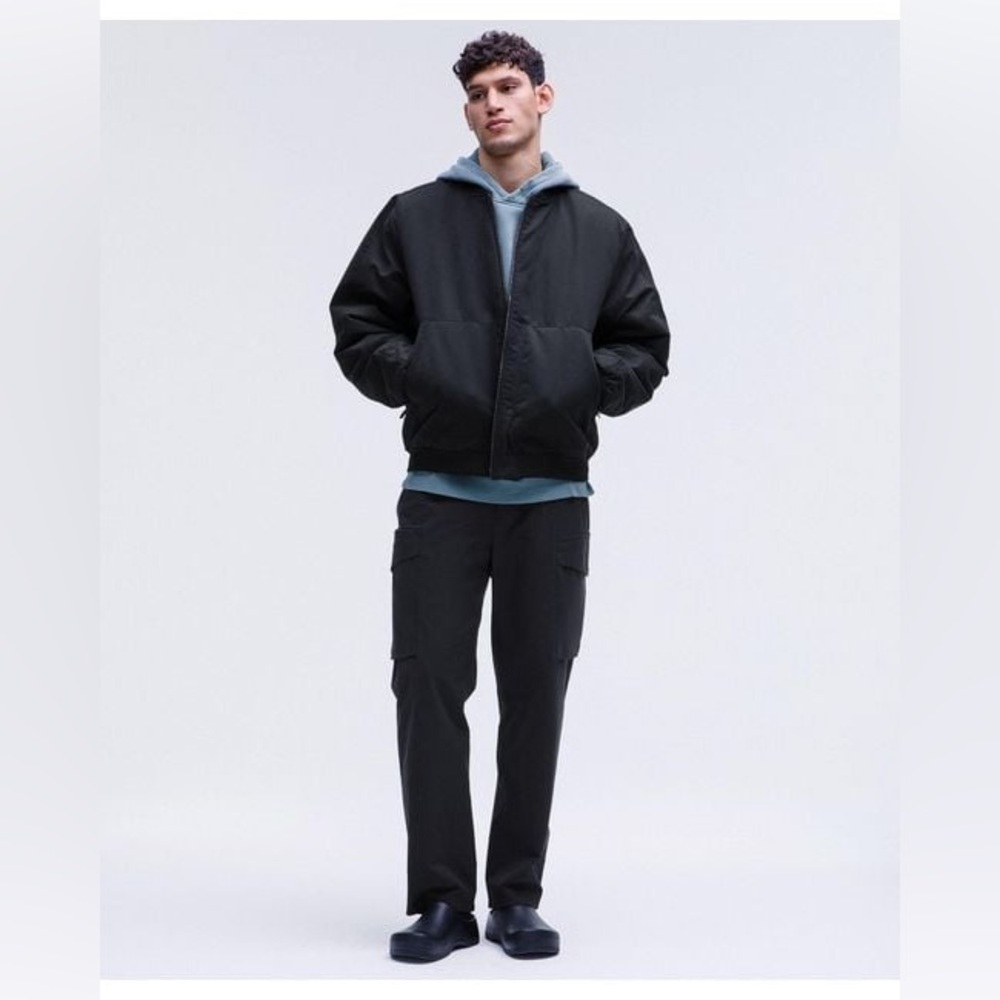 NWOT Men's black Reversible Insulated Bomber Jacket - Picture 2 of 8